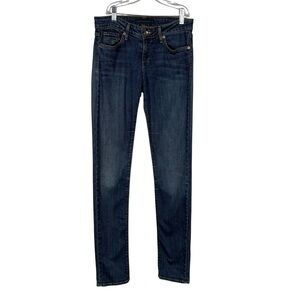Juicy Couture Skinny Straight Long Inseam Mid Rise Jeans Tall USA Made Stretch